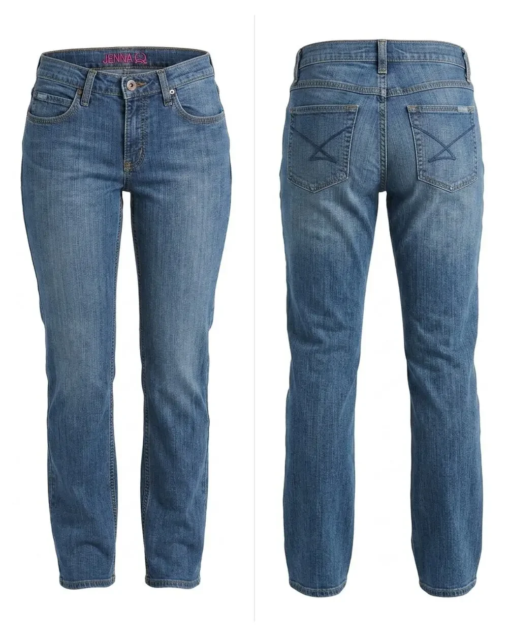 Cinch Jenna Blue Medium Wash Stretch Straight Leg Jeans Women Size 28
